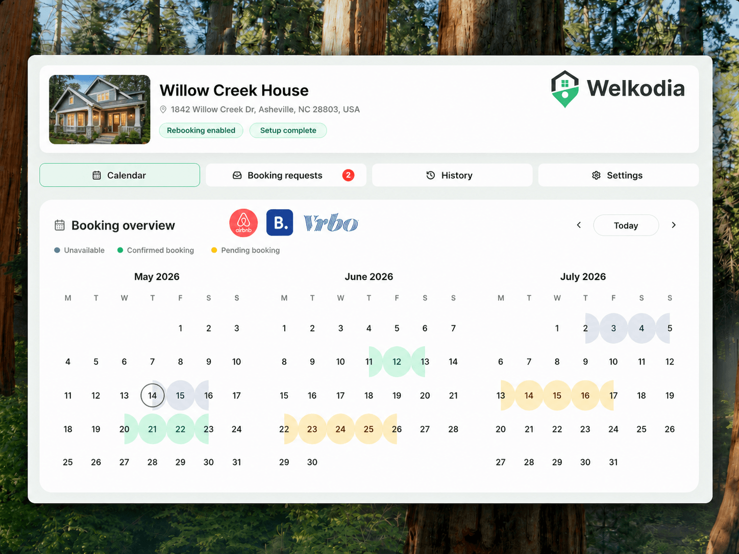 Direct repeat bookings module preview inside a Welkodia guidebook